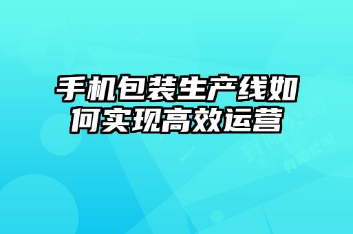 手機包裝生產線如何實現高效運營